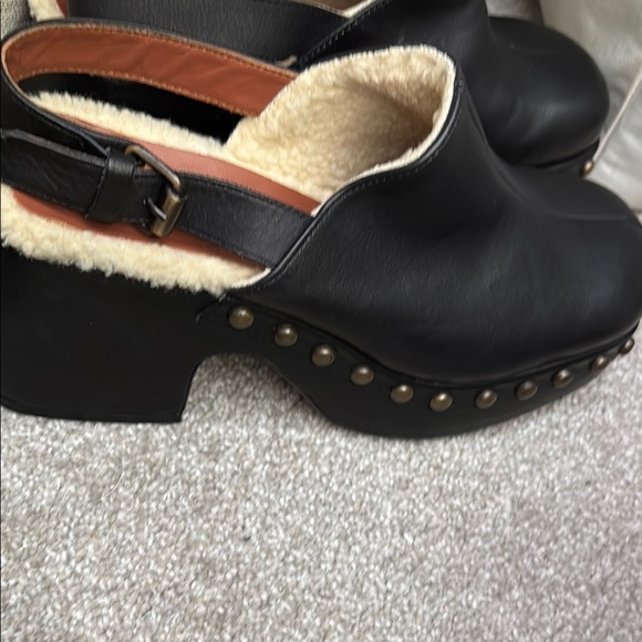 Free People Black Leather Mules with Studded Details size 40 brand new - Picture 5 of 5